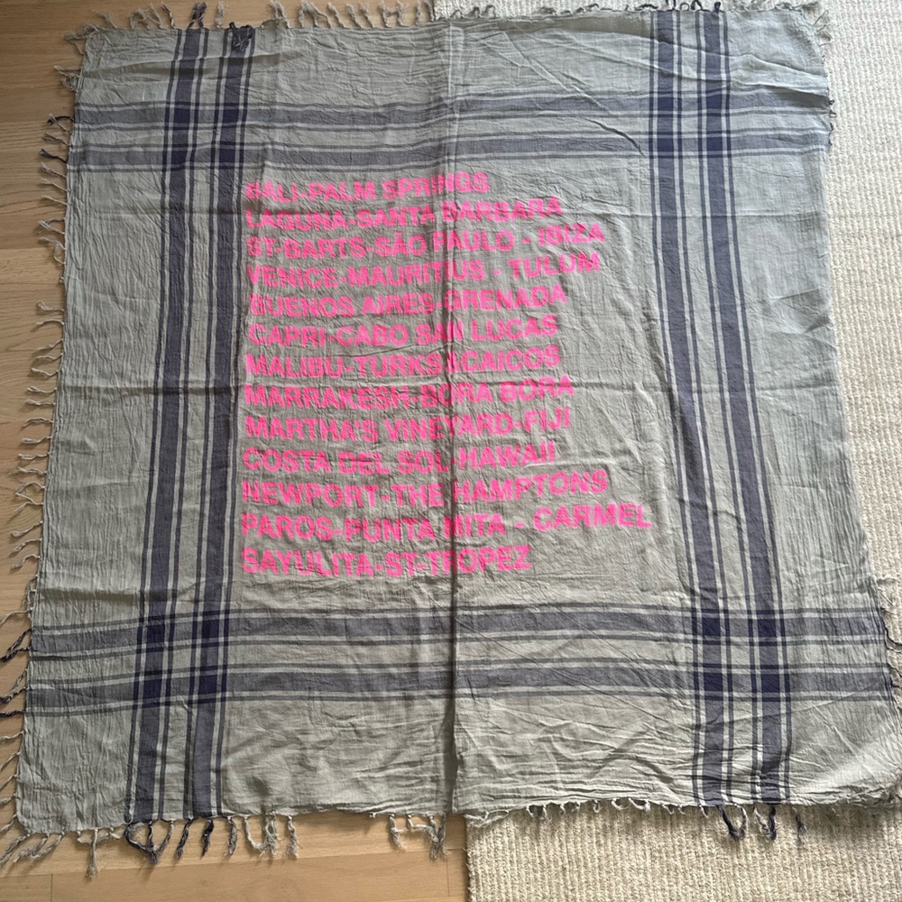 Sundry Gray and Pink Destination Towel/Scarf/Blanket